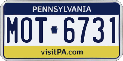 PA license plate MOT6731