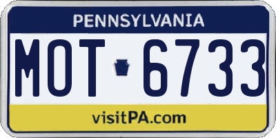 PA license plate MOT6733