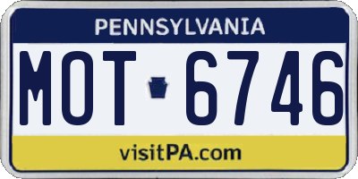 PA license plate MOT6746