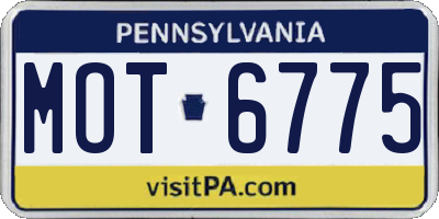 PA license plate MOT6775