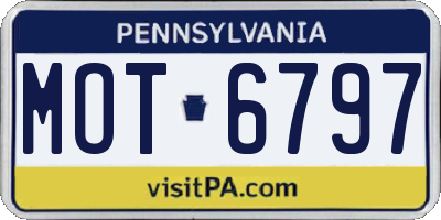 PA license plate MOT6797