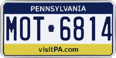 PA license plate MOT6814