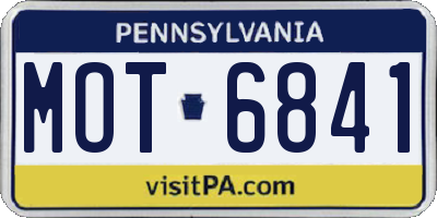 PA license plate MOT6841