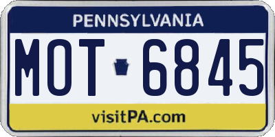 PA license plate MOT6845
