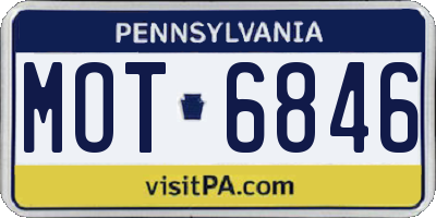 PA license plate MOT6846