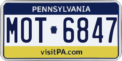 PA license plate MOT6847