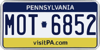 PA license plate MOT6852