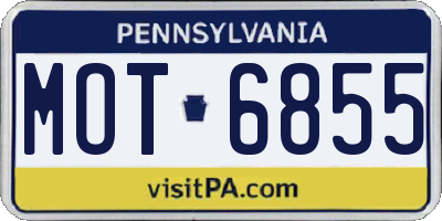 PA license plate MOT6855
