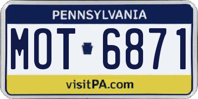 PA license plate MOT6871
