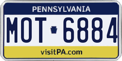 PA license plate MOT6884