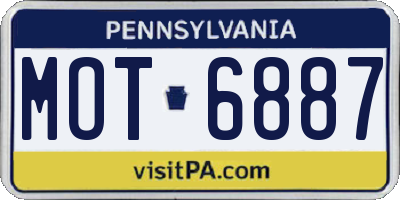 PA license plate MOT6887