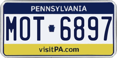 PA license plate MOT6897