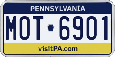 PA license plate MOT6901