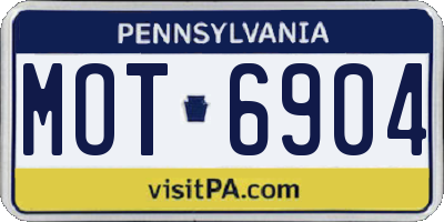 PA license plate MOT6904
