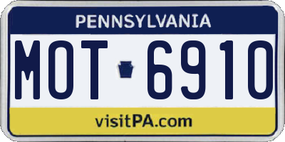 PA license plate MOT6910