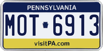 PA license plate MOT6913