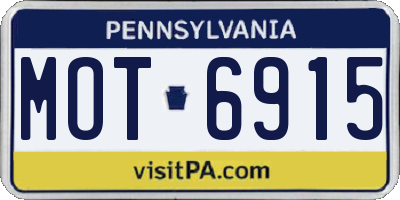 PA license plate MOT6915