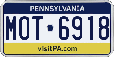 PA license plate MOT6918