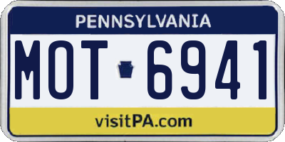 PA license plate MOT6941