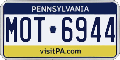 PA license plate MOT6944