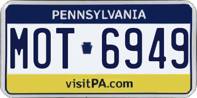 PA license plate MOT6949