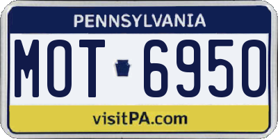PA license plate MOT6950