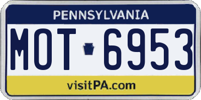 PA license plate MOT6953