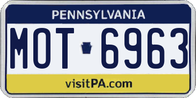 PA license plate MOT6963