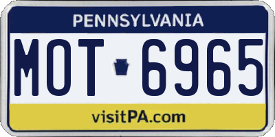 PA license plate MOT6965