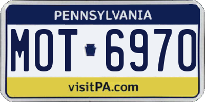 PA license plate MOT6970