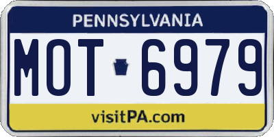 PA license plate MOT6979