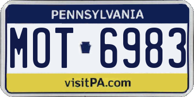 PA license plate MOT6983