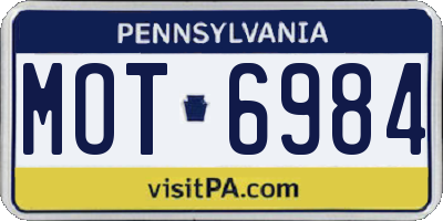 PA license plate MOT6984