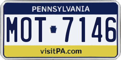 PA license plate MOT7146