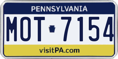 PA license plate MOT7154