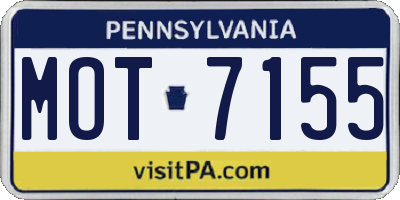 PA license plate MOT7155