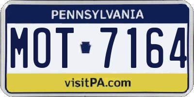 PA license plate MOT7164