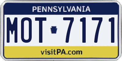 PA license plate MOT7171