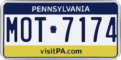 PA license plate MOT7174