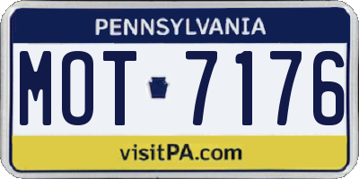 PA license plate MOT7176