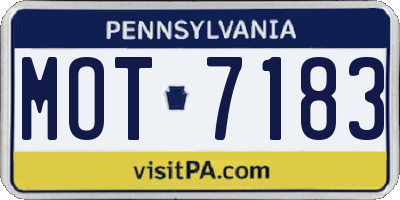 PA license plate MOT7183