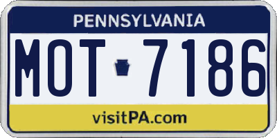 PA license plate MOT7186