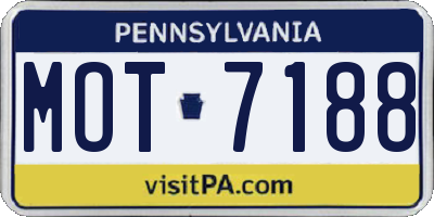PA license plate MOT7188