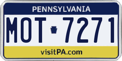PA license plate MOT7271