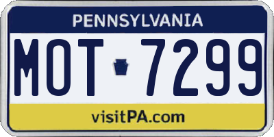 PA license plate MOT7299
