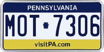 PA license plate MOT7306