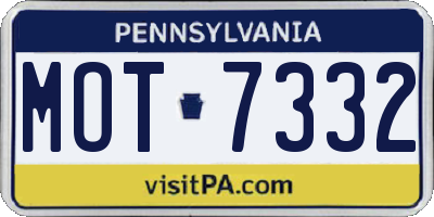 PA license plate MOT7332