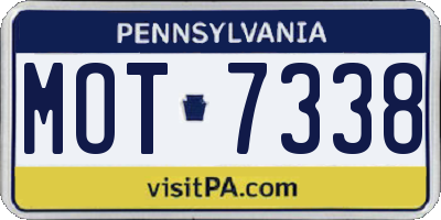 PA license plate MOT7338