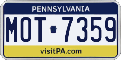 PA license plate MOT7359