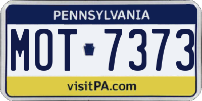 PA license plate MOT7373